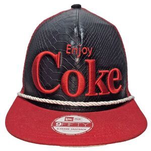 Vintage Style Enjoy Coke New Era 9Fifty Hat Snapback Faux Snakeskin Medium/Large